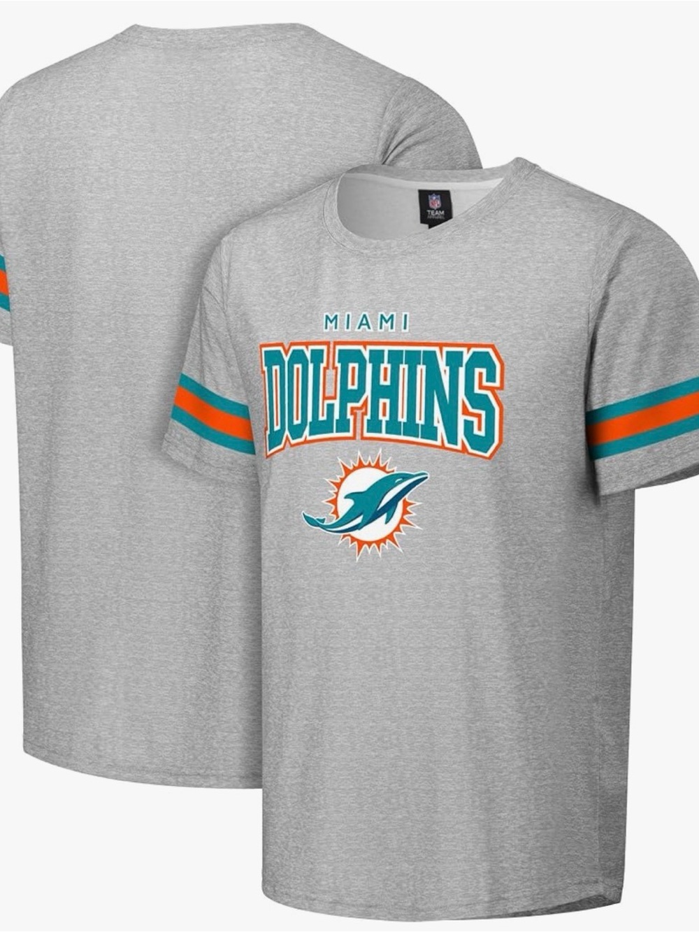 Foco mens officially licensed grey dolphins tees performance material